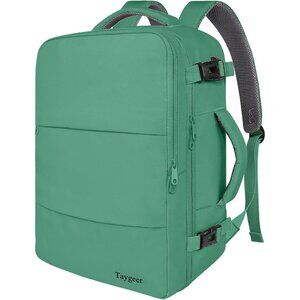 👑Women Trendy Carry On Backpack Green with Shoe Pouch & USB Charging Port